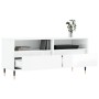 Mueble de TV madera contrachapada blanco brillo 100x34,5x44,5cm