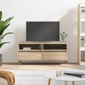 Mueble de TV madera contrachapada roble Sonoma 100x34,5x44,5 cm