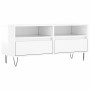 Mueble de TV madera contrachapada blanco brillo 100x34,5x44,5cm
