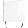 Mueble de TV madera contrachapada blanco brillo 100x34,5x44,5cm