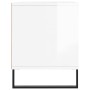 Mueble de TV madera contrachapada blanco brillo 100x34,5x44,5cm