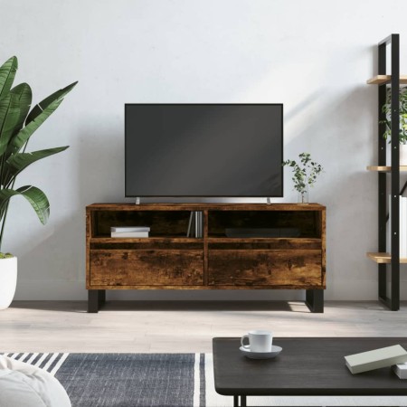 Mueble de TV madera contrachapada roble ahumado 100x34,5x44,5cm en Muebles TV | Comprar online en Foro24