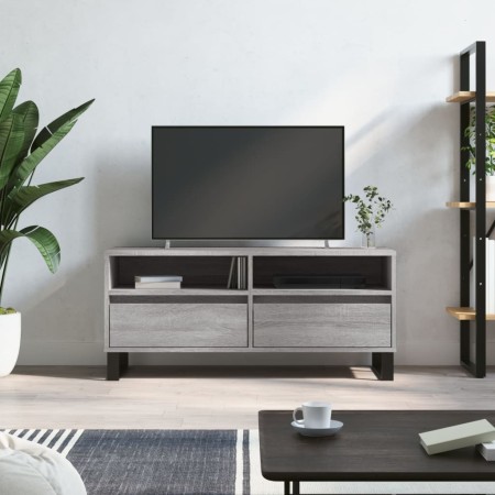 Mueble de TV madera contrachapada gris Sonoma 100x34,5x44,5 cm en Muebles TV | Comprar online en Foro24