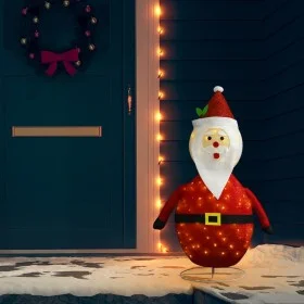 Decorative Christmas Santa Claus with LED luxurious fabric 120 cm by vidaXL, Christmas lights - Ref: Foro24-328499, Price: 46...
