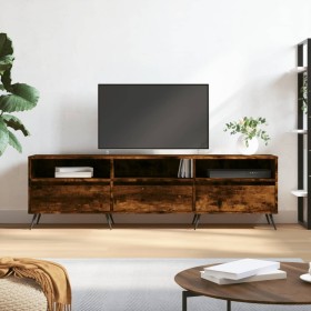 Mueble de TV madera contrachapada roble ahumado 150x30x44,5 cm Mueble de TV madera contrachapada roble ahumado 150x30x44,5 cm