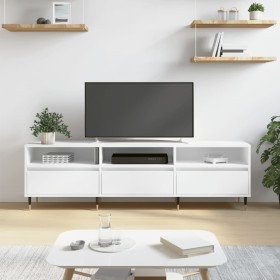 Mueble de TV madera contrachapada blanco 150x30x44,5 cm en Muebles TV | Comprar online en Foro24