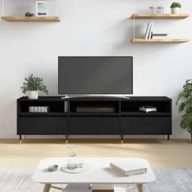 Mueble de TV madera contrachapada negro 150x30x44,5 cm en Muebles TV | Comprar online en Foro24