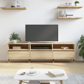 Mueble de TV madera contrachapada roble Sonoma 150x30x44,5 cm Mueble de TV madera contrachapada roble Sonoma 150x30x44,5 cm
