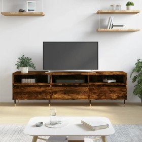 Mueble de TV madera contrachapada roble ahumado 150x30x44,5 cm Mueble de TV madera contrachapada roble ahumado 150x30x44,5 cm