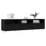 Mueble de TV madera contrachapada negro 150x30x44,5 cm