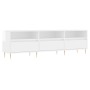 Mueble de TV madera contrachapada blanco brillo 150x30x44,5 cm