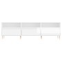 Mueble de TV madera contrachapada blanco brillo 150x30x44,5 cm