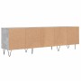 Mueble de TV madera contrachapada gris hormigón 150x30x44,5 cm