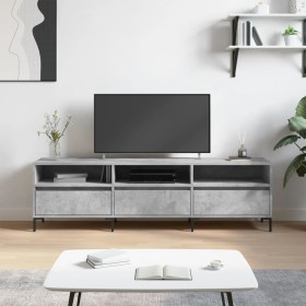 Mueble de TV madera contrachapada gris hormigón 150x30x44,5 cm Mueble de TV madera contrachapada gris hormigón 150x30x44,5 cm