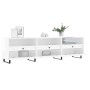 Mueble de TV madera contrachapada blanco brillo 150x30x44,5 cm en Muebles TV | Comprar online en Foro24