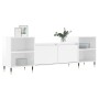 Mueble para TV madera contrachapada blanco brillo 160x35x55 cm