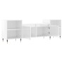 Mueble para TV madera contrachapada blanco brillo 160x35x55 cm