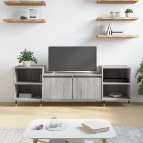 Mueble para TV madera contrachapada gris Sonoma 160x35x55 cm