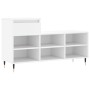 Mueble zapatero madera contrachapada blanco 102x36x60 cm