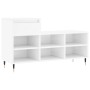 Mueble zapatero madera contrachapada blanco brillo 102x36x60 cm