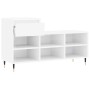 Mueble zapatero madera contrachapada blanco brillo 102x36x60 cm
