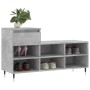 Mueble zapatero madera contrachapada gris hormigón 102x36x60 cm