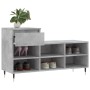 Mueble zapatero madera contrachapada gris hormigón 102x36x60 cm