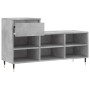 Mueble zapatero madera contrachapada gris hormigón 102x36x60 cm