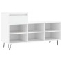 Mueble zapatero madera contrachapada blanco 102x36x60 cm