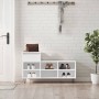 Mueble zapatero madera contrachapada blanco brillo 102x36x60 cm