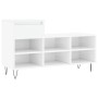 Mueble zapatero madera contrachapada blanco brillo 102x36x60 cm