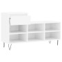 Mueble zapatero madera contrachapada blanco brillo 102x36x60 cm