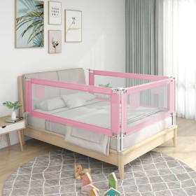 Barandilla de seguridad cama de niño rosa tela 150x25 cm