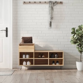 Mueble zapatero madera contrachapada roble Sonoma 102x36x60 cm Mueble zapatero madera contrachapada roble Sonoma 102x36x60 cm