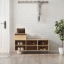 Mueble zapatero madera contrachapada roble Sonoma 102x36x60 cm