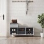 Mueble zapatero madera contrachapada gris hormigón 102x36x60 cm