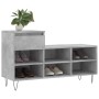 Mueble zapatero madera contrachapada gris hormigón 102x36x60 cm