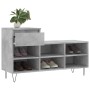 Mueble zapatero madera contrachapada gris hormigón 102x36x60 cm