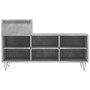 Mueble zapatero madera contrachapada gris hormigón 102x36x60 cm