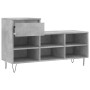 Mueble zapatero madera contrachapada gris hormigón 102x36x60 cm