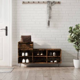 Mueble zapatero madera contrachapada roble ahumado 102x36x60 cm Mueble zapatero madera contrachapada roble ahumado 102x36x60 cm