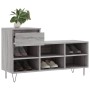 Mueble zapatero madera contrachapada gris Sonoma 102x36x60 cm