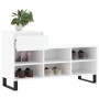 Mueble zapatero madera contrachapada blanco 102x36x60 cm