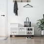 Mueble zapatero madera contrachapada blanco brillo 102x36x60 cm