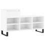 Mueble zapatero madera contrachapada blanco brillo 102x36x60 cm