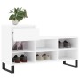 Mueble zapatero madera contrachapada blanco brillo 102x36x60 cm