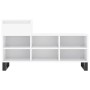Mueble zapatero madera contrachapada blanco brillo 102x36x60 cm