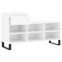 Mueble zapatero madera contrachapada blanco brillo 102x36x60 cm