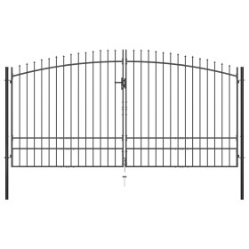 Puerta doble para valla con puntas de lanza 400x248 cm