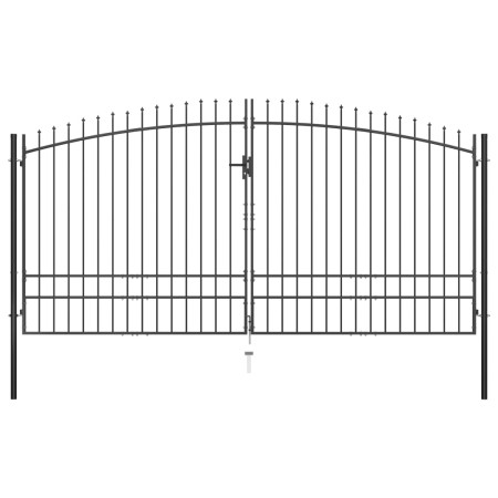 Double gate for fence with spearheads 400x248 cm by vidaXL, garden gates - Ref: Foro24-145742, Price: 297,59 €, Discount: %